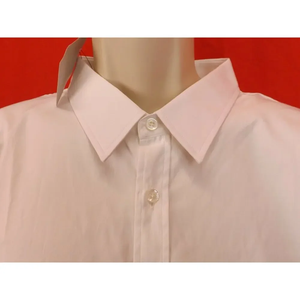 NWT GUCCI WHITE POPELINE PIECE COTTON SKINNY DRESS 307635 SHIRT 17.5 44 ITALY